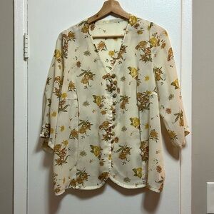 Handmade vintage cottagecore floral blouse